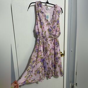 NEW  Black Halo Purple Floral Large Tassel Belt Spring Colors Easter Dress